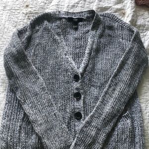 Gray and black cardigan